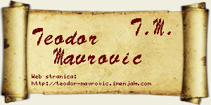 Teodor Mavrović vizit kartica